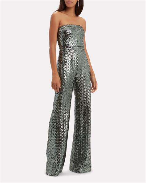 Sequined Strapless Jumpsuit 